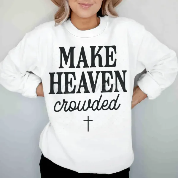 Design Make Heaven Crowded Graphic Sweatshirt White Sweater - 1