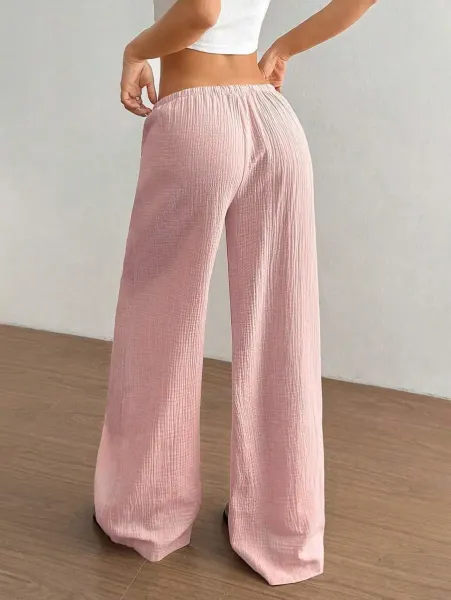 Design Wide-Leg Crinkle Cotton Pants White - 22