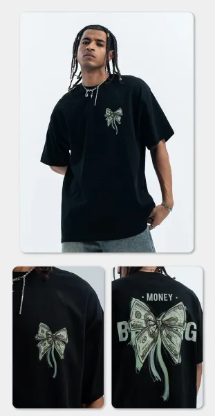 Design Bow Print White T-Shirt - 7