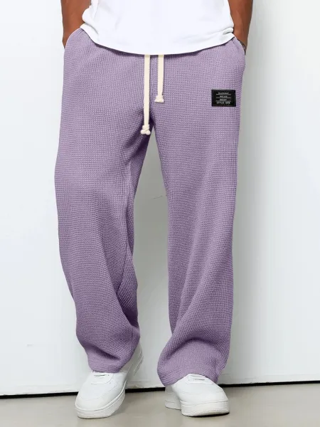 Design Waffle Knit Sweatpants Lavender - 1