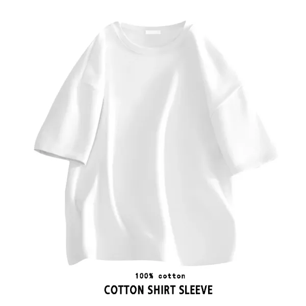 Design Basic Cotton T-Shirt Sleeve White - 1