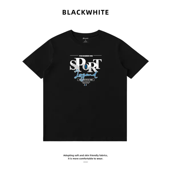 Design Blackwhite Sport Legend Graphic T-Shirt Black T-Shirts - 1