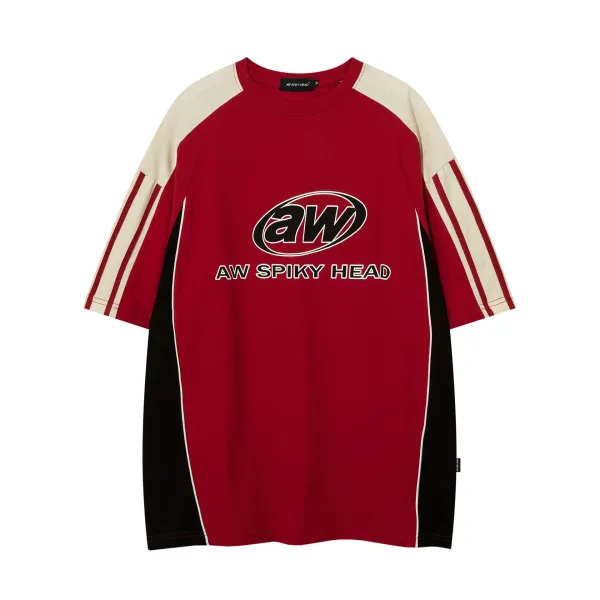 Design AW Spiky Head Oversized Raglan T-Shirt Black / Beige T-Shirts - 6