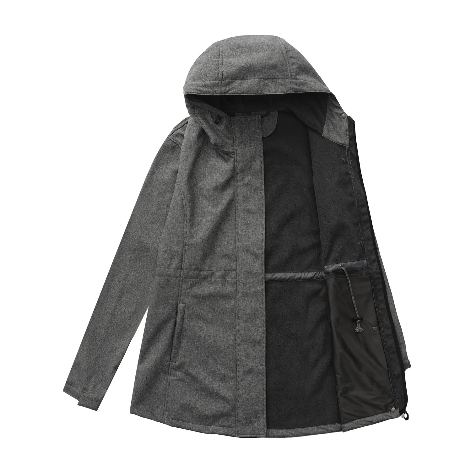 Design Water-Resistant Hooded Trench Coat in Black Outerwear - 29