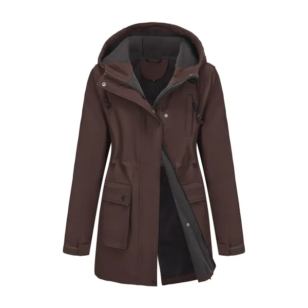 Design Parka-Style Hooded Coat Army Green Outerwear - 50
