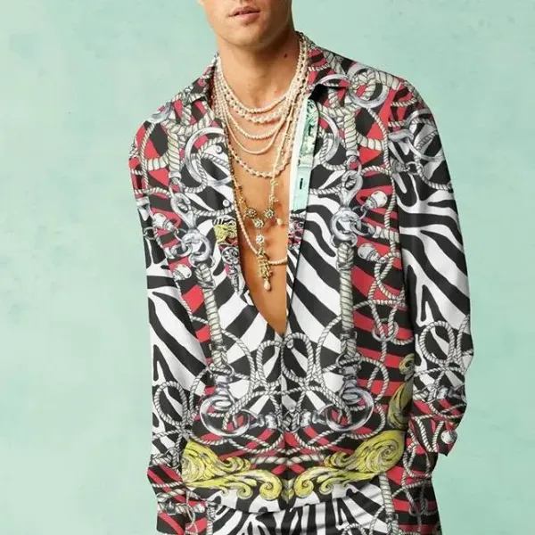 Versace Baroque Print Silk Shirt Multicolor - 1