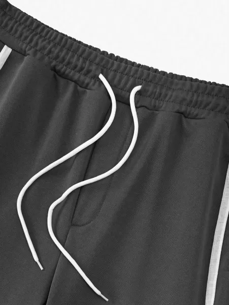 Design Button-Side Track Pants Gray Sweatpants - 36