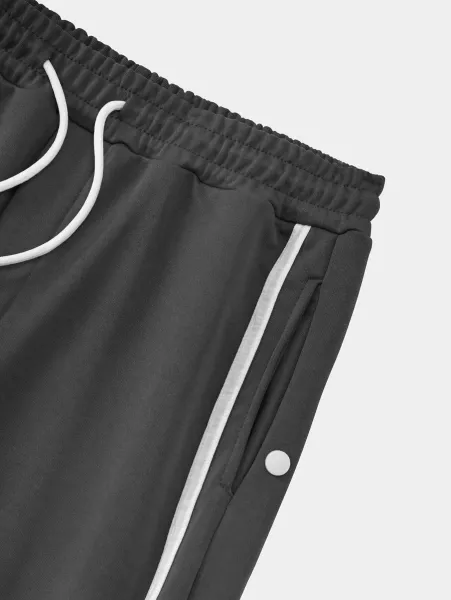 Design Button-Side Track Pants Gray Sweatpants - 37
