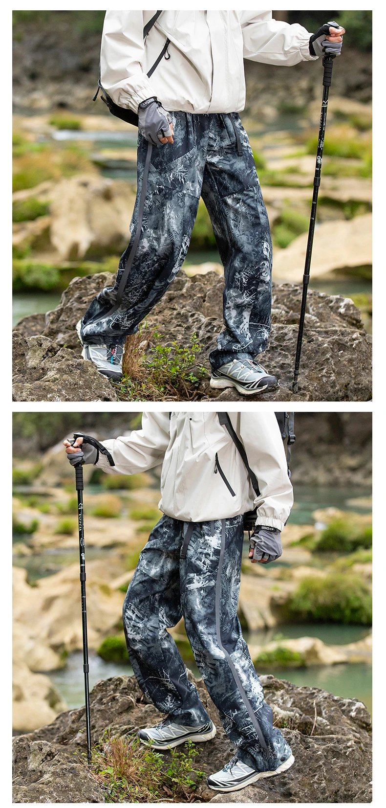 Arc'teryx Alpha SV Jacket Purple + Light Gray Technical Pants + Salomon Trail Running Shoes Outerwear - 20
