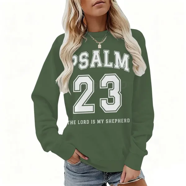 Design Psalm 23 The Lord Is My Shepherd Olive Green Hoodie - 1