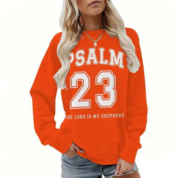 Design Psalm 23 Orange Graphic Hoodie - 1