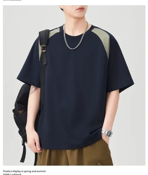 Design Color-Block Oversized T-Shirt Black - 16