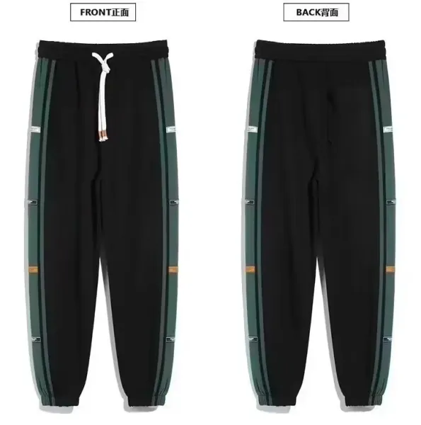Design Track Pants with Blue Side Panel Gray Sweatpants - 21