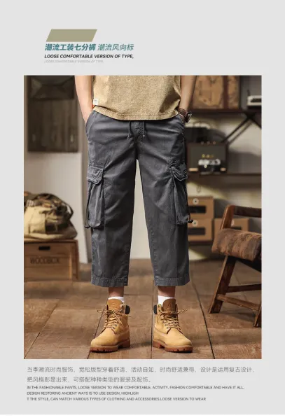 Design Cargo Pants Black + Timberland Boots Wheat Boots - 2