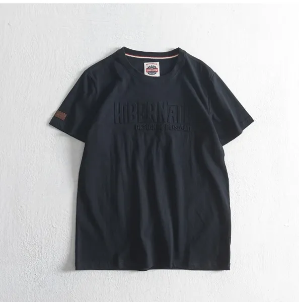 Design American Vintage Logo Embossed T-Shirt Dark Green T-Shirt T-Shirts - 10