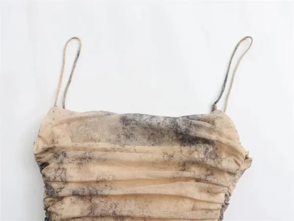 Design Ombre Draped Slip Dress Beige to Black - 10