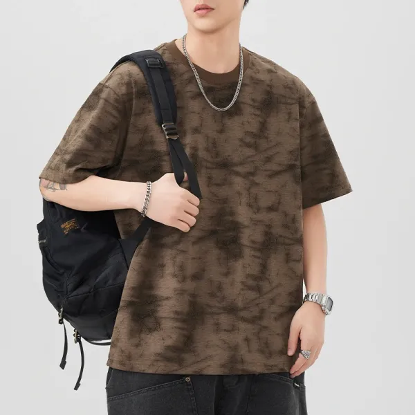 Design Tie-Dye Oversized T-Shirt Brown - 1