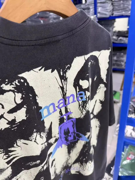 Design MANA Cuando Los Angeles Lloran Band Graphic T-Shirt Black T-Shirts - 17