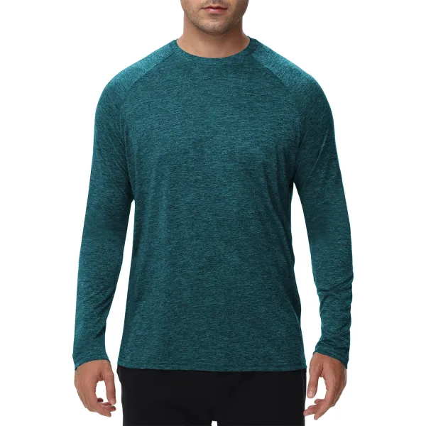 Design Long Sleeve Performance Tee Teal Heather Activewear - 1