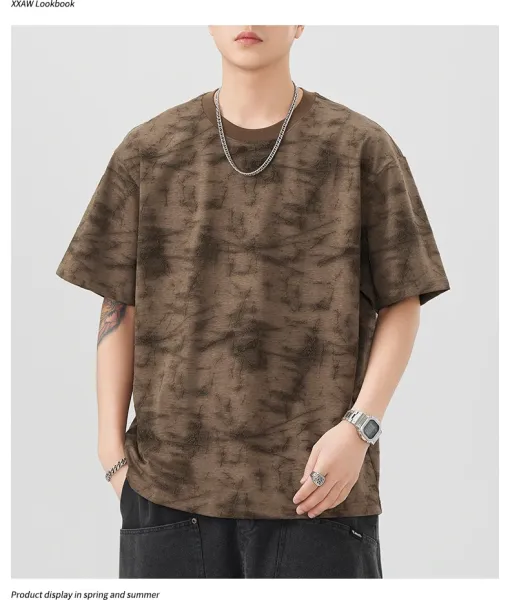 Design Tie-Dye Oversized T-Shirt Brown - 12