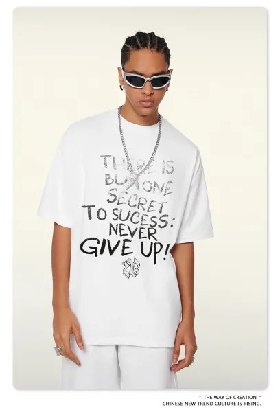 Design Motivational Graphic T-Shirt Metal Black - 28