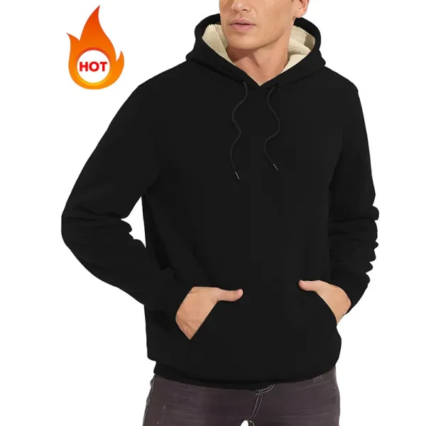 Design Fleece-Lined Hoodie Black Hoodie - 1
