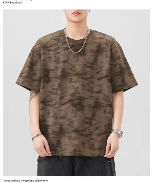Design Tie-Dye Oversized T-Shirt Brown - 11