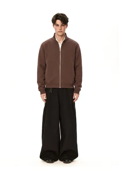 Design Zip-Up Bomber Jacket Brown Outerwear - 14