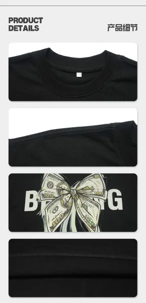 Design Bow Print White T-Shirt - 11