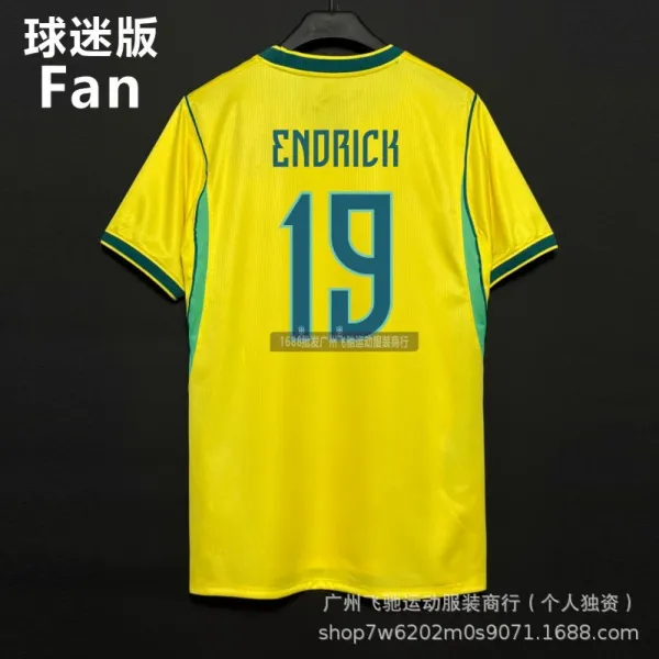 CBF Fan Edition Endrick #19 Yellow Jersey - 1