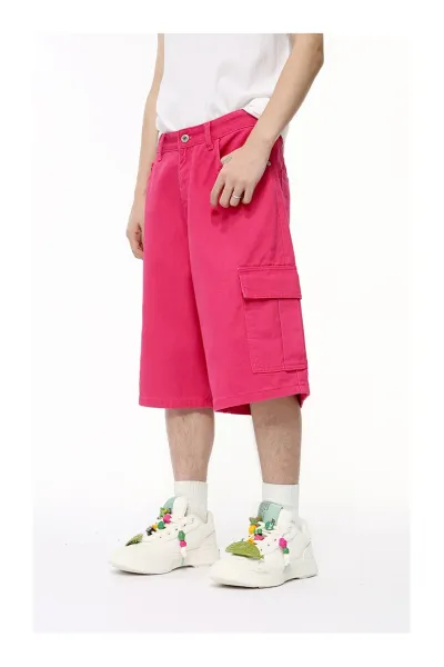 Design Cargo Shorts in Fuchsia Pink Shorts - 13