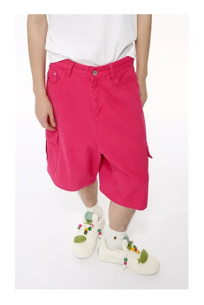 Design Cargo Shorts in Fuchsia Pink Shorts - 17