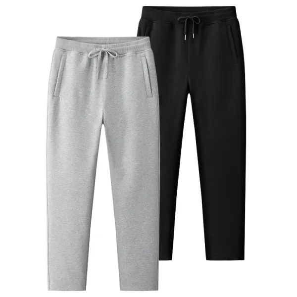 Design Basic Drawstring Sweatpants Gray and Black - 1