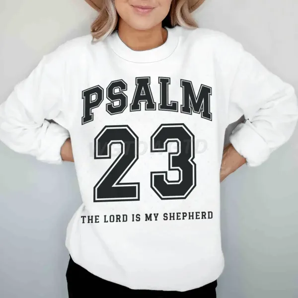 Design Psalm 23 The Lord Is My Shepherd Graphic Hoodie White - 1