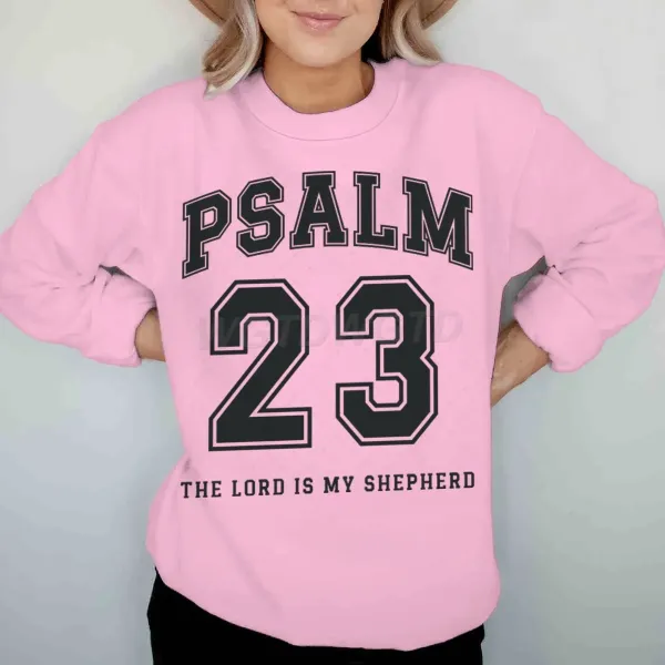 Design Psalm 23 The Lord Is My Shepherd Pink Oversized Sweatshirt Hoodie - 1