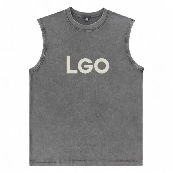 Good Losers Brand LGO Washed Gray Sleeveless Tee Vest Top - 1