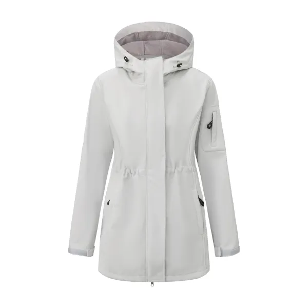 Design Water-Resistant Hooded Trench Coat in Black Outerwear - 40