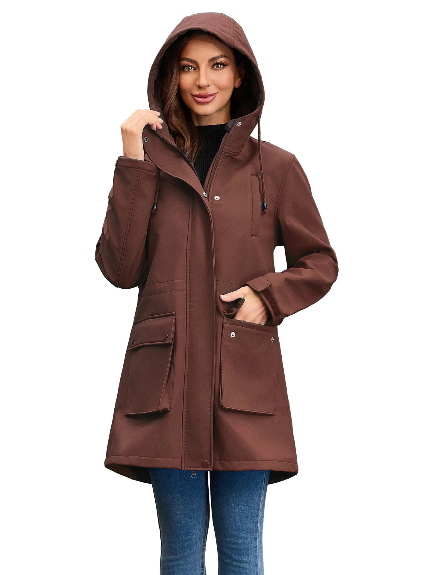 Design Parka-Style Hooded Coat Army Green Outerwear - 21
