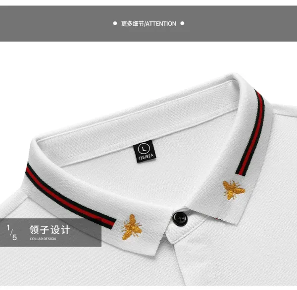 Design Bee Embroidered Polo Navy Blue Tops.polo - 32