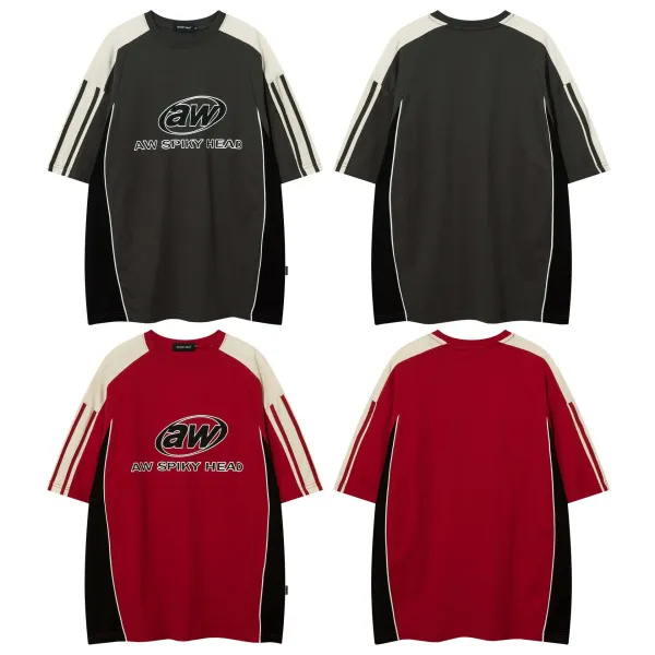 Design AW Spiky Head Oversized Raglan T-Shirt Black / Beige T-Shirts - 3