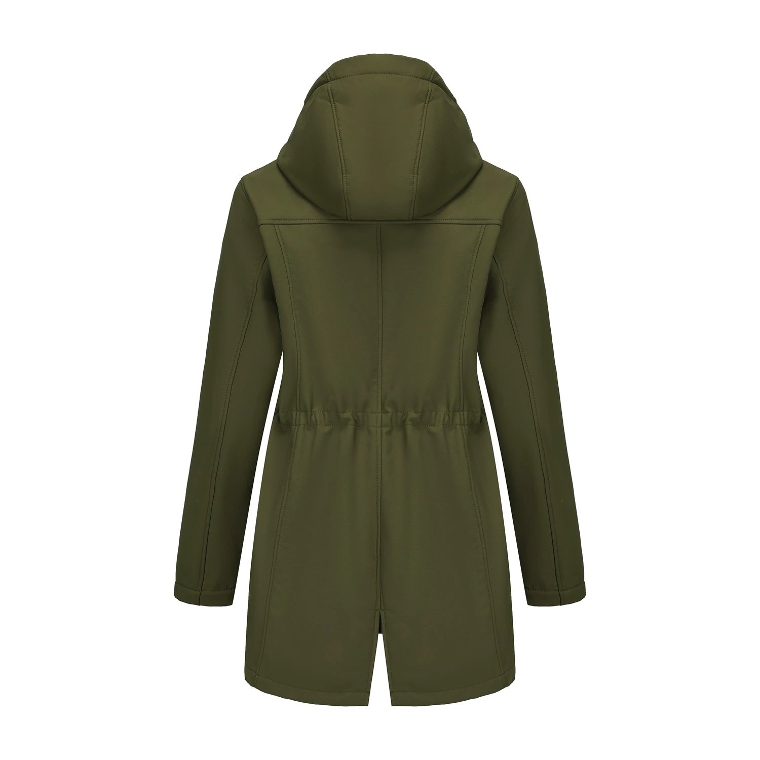 Design Parka-Style Hooded Coat Army Green Outerwear - 61