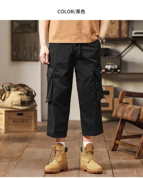 Design Cargo Pants Black + Timberland Boots Wheat Boots - 19