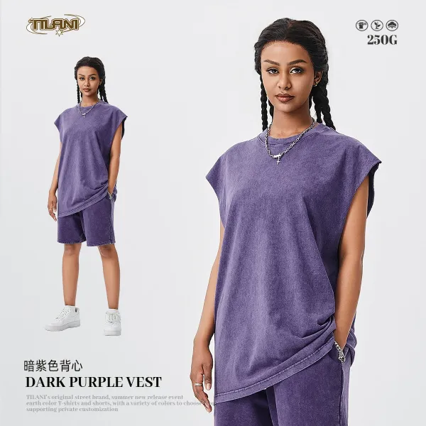 Design TILANI Dark Purple Vest Top - 1