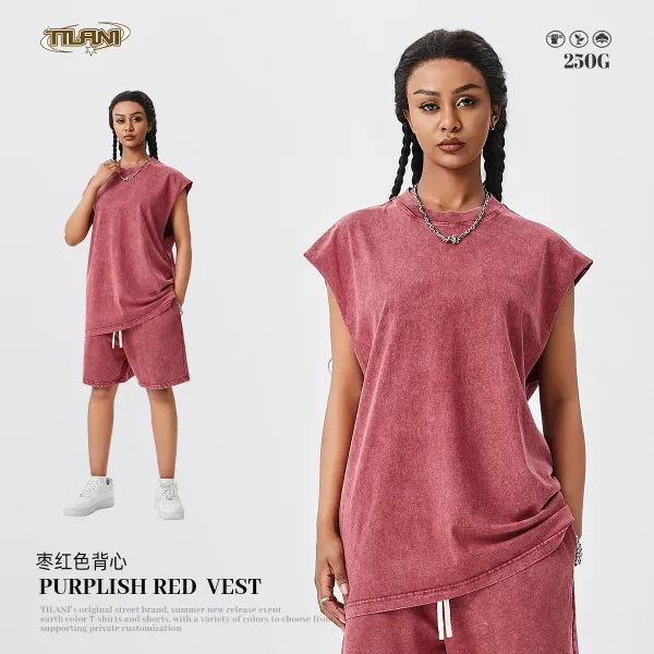 Design TILANI Purplish Red Vest Top - 1