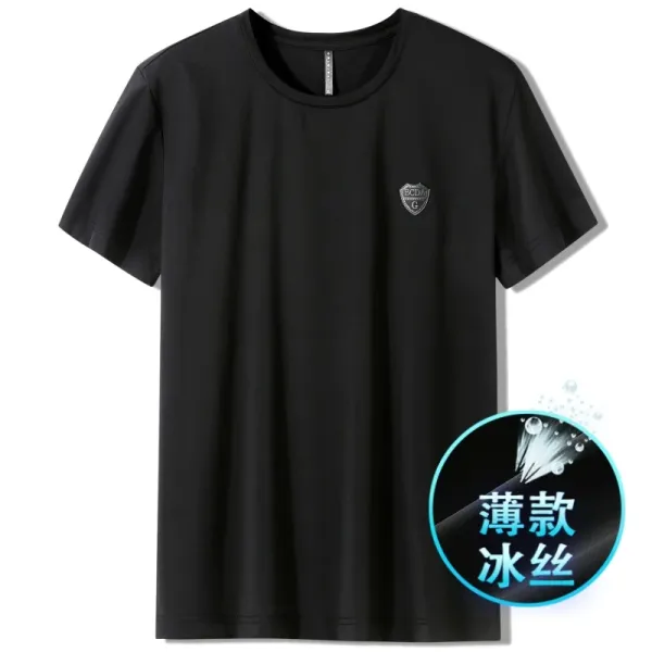 Design Ice Silk Lightweight Black T-Shirt - 1