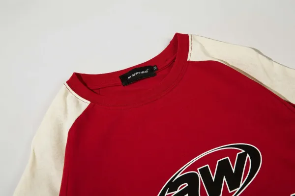 Design AW Spiky Head Oversized Raglan T-Shirt Black / Beige T-Shirts - 8