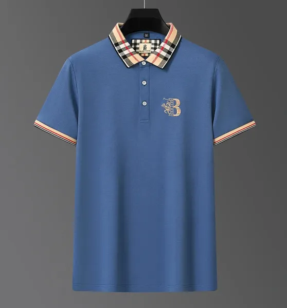 Design PAISENLONG Plaid Collar Embroidered Logo Polo Green Polo Shirt - 22