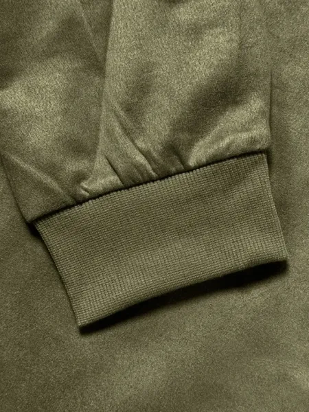 Design Suede Bomber Jacket Army Green Outerwear Jacket - 33