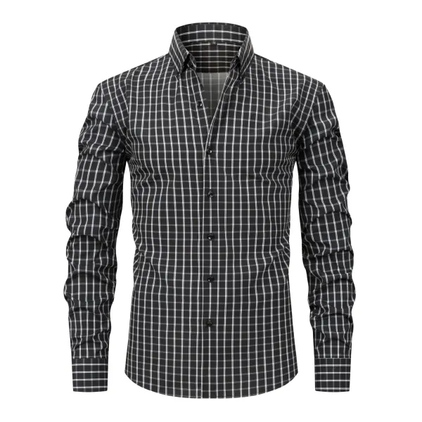 Design Classic Grid Check Shirt Black / White - 1