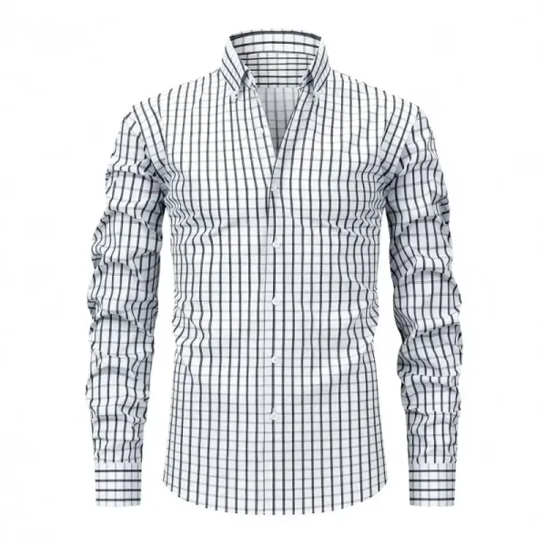Design Classic Grid Check Shirt White / Black - 1